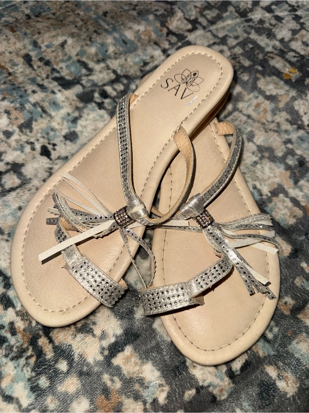Silver embellished sandals